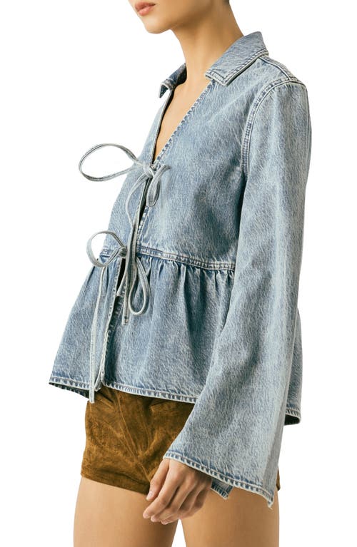 BLANKNYC BLANKNYC DENIM TIE FRONT SHIRT