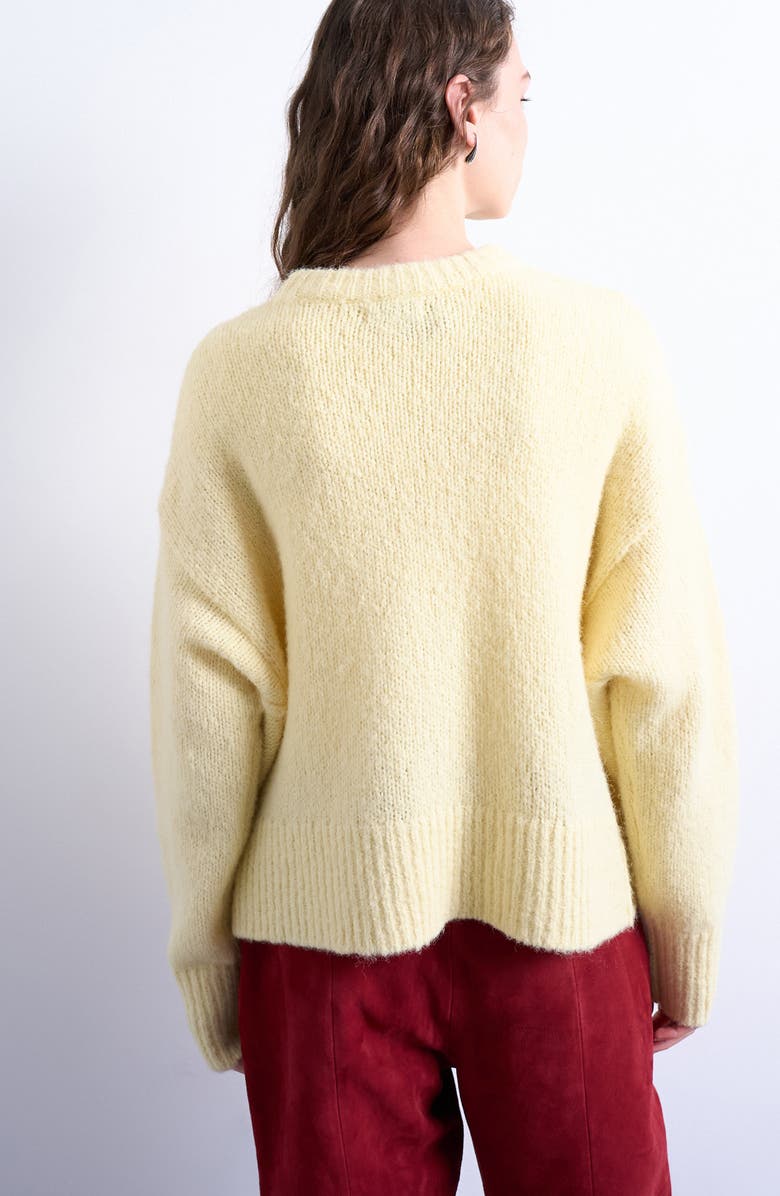 Topshop Fluffy Crewneck Sweater, Alternate, color, Yellow