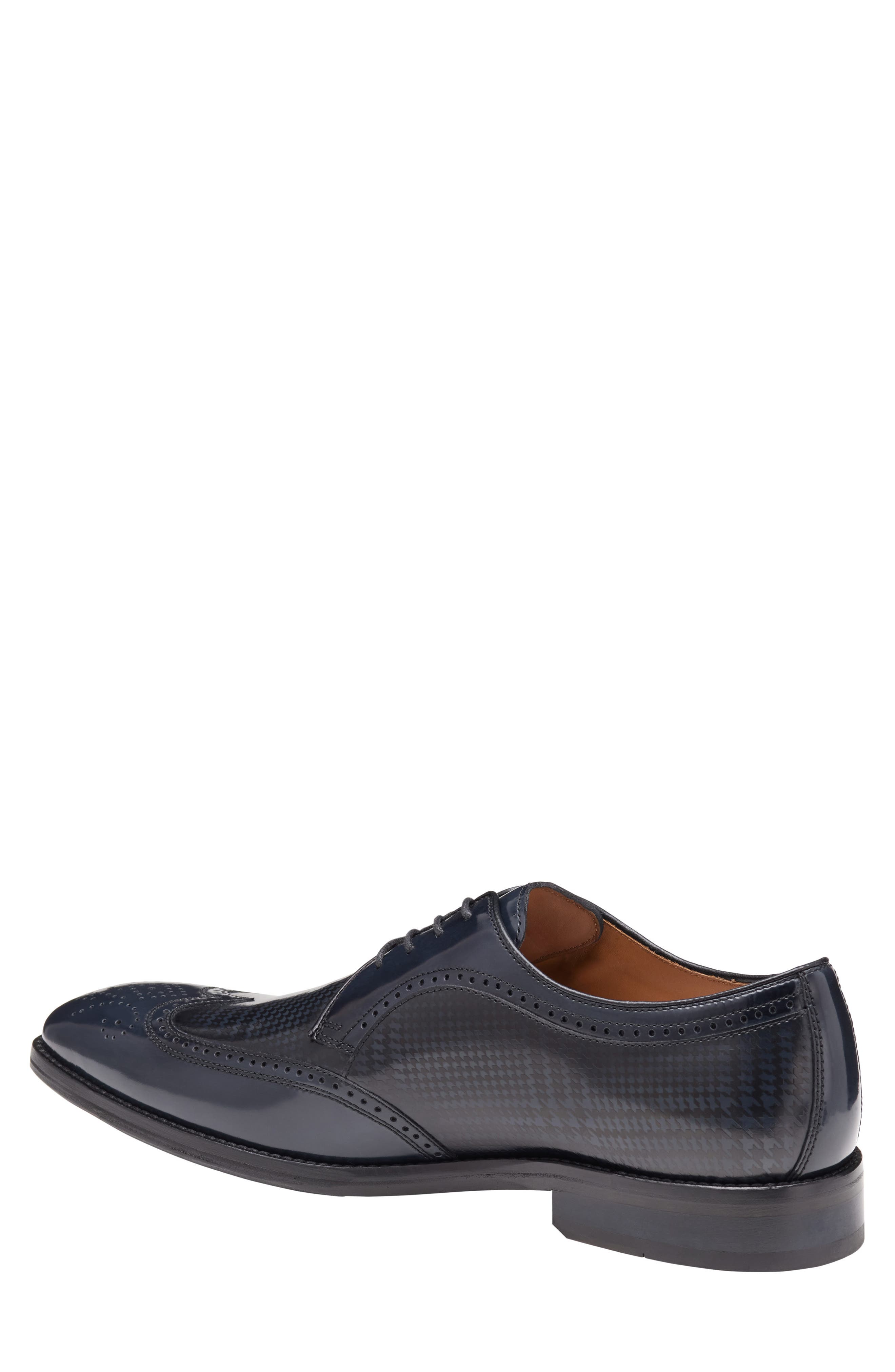 Johnston & Murphy Sullivan Wingtip Derby, Alternate, color, Black Brush-Off Houndstooth