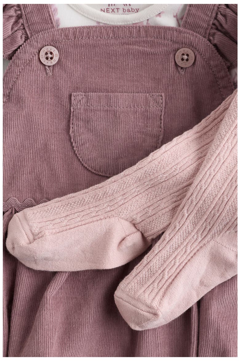 Corduroy Long Sleeve Bodysuit, Romper & Socks Set, Alternate, color, PINK