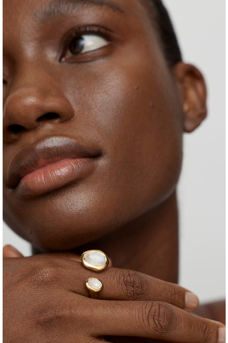 Odyssey Moonstone Open Ring, Alternate, color, 18K GOLD VERMEIL/ MOONSTONE