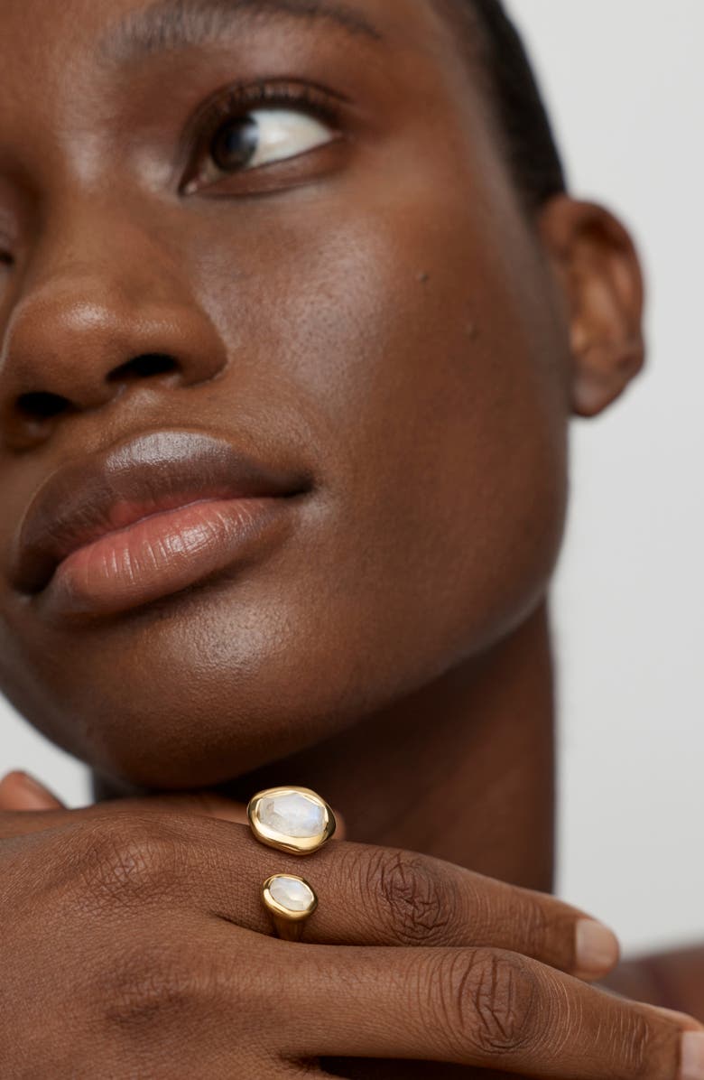 Monica Vinader Odyssey Moonstone Open Ring, Alternate, color, 18K Gold Vermeil/ Moonstone