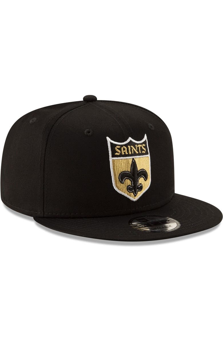 New Era Men's New Era Black New Orleans Saints Throwback 9FIFTY Adjustable Snapback Hat, Alternate, color, 