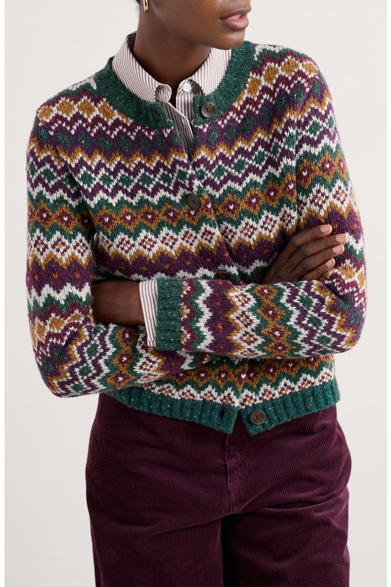 Dawson Pick Fair Isle Merino Wool Cardigan, Main, color, KNIT DARK WRECKAGE MULTI