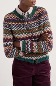 Seasalt Cornwall Dawson Pick Fair Isle Merino Wool Cardigan