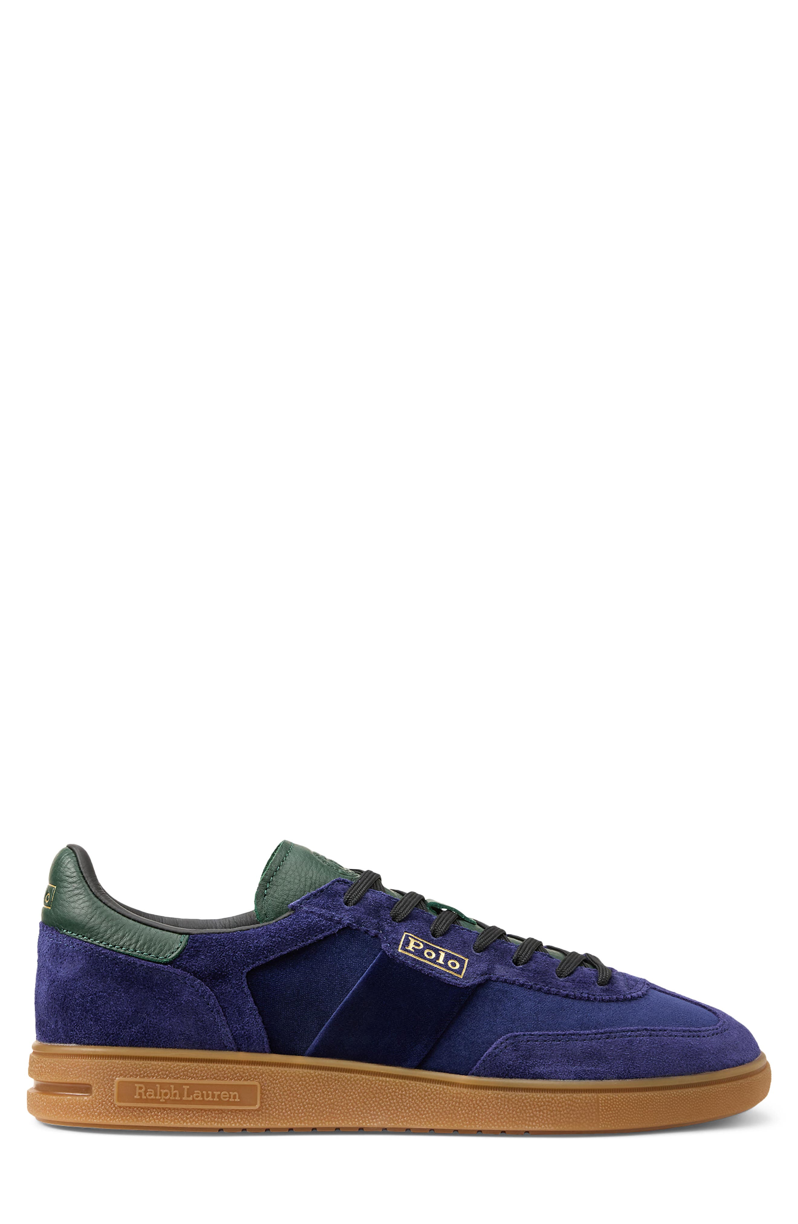 Polo Ralph Lauren Bedford Suede & Velvet Sneaker, Alternate, color, Navy/ Forest/ Black