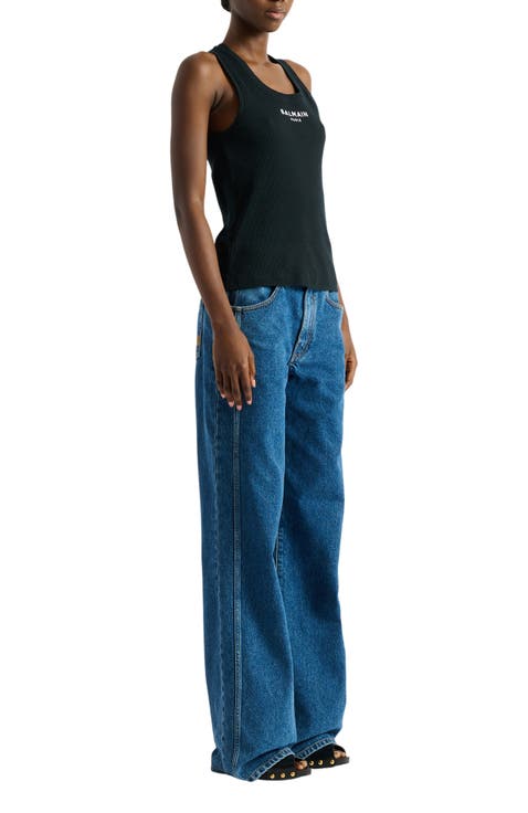 Paris embroidered vest top