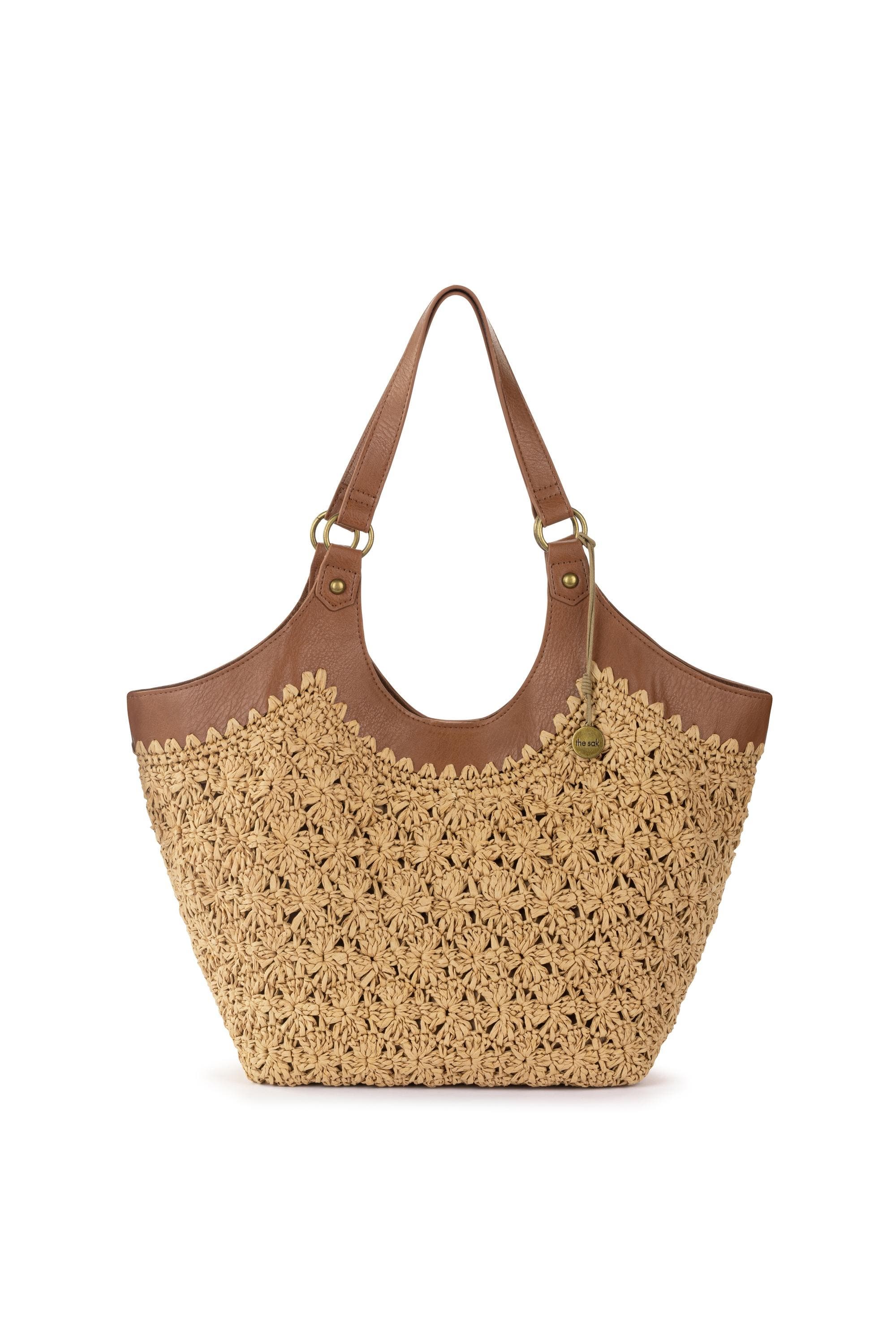 The Sak Roma Shopper Hand Crochet Tote Bag, Alternate, color, Natural Primrose Straw