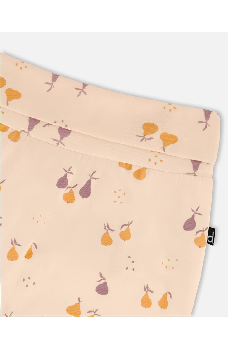 Deux par Deux Baby Girl's Organic Cotton Evolutive Pant Peach Printed Pears, Alternate, color,