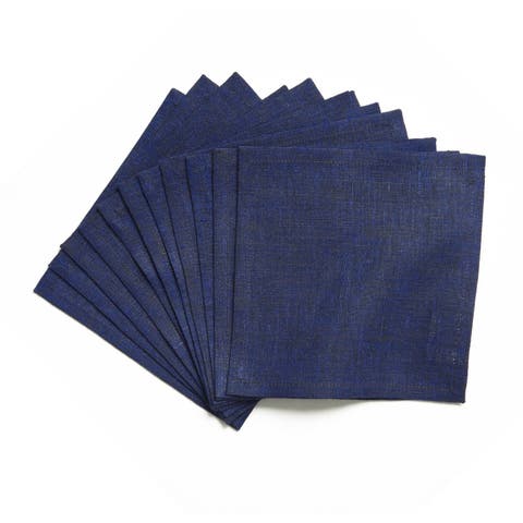 Linen Cocktail Napkins 6 x 6 Inch Set of 12 - Athena