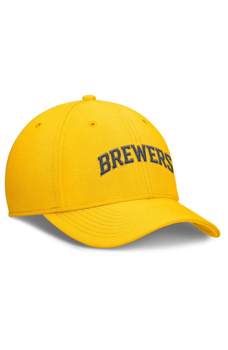 Nike Men's Nike Gold Milwaukee Brewers Rise Performance Flex Hat, Alternate, color, Gold