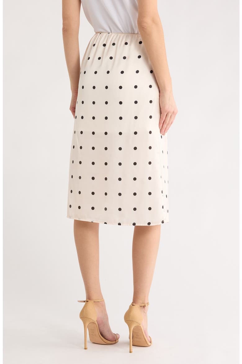 Polka Dot Slip Skirt, Alternate, color, IVORY/ BLACK