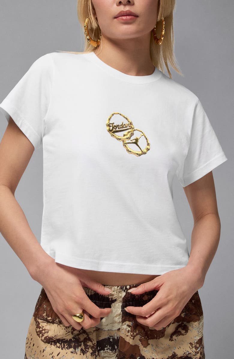 Jordan Brooklyn Puffy Graphic Tee, Main, color, White/ Black