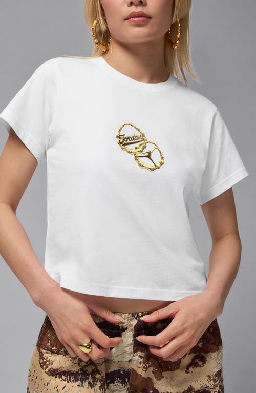 Jordan Brooklyn Puffy Graphic Tee In White