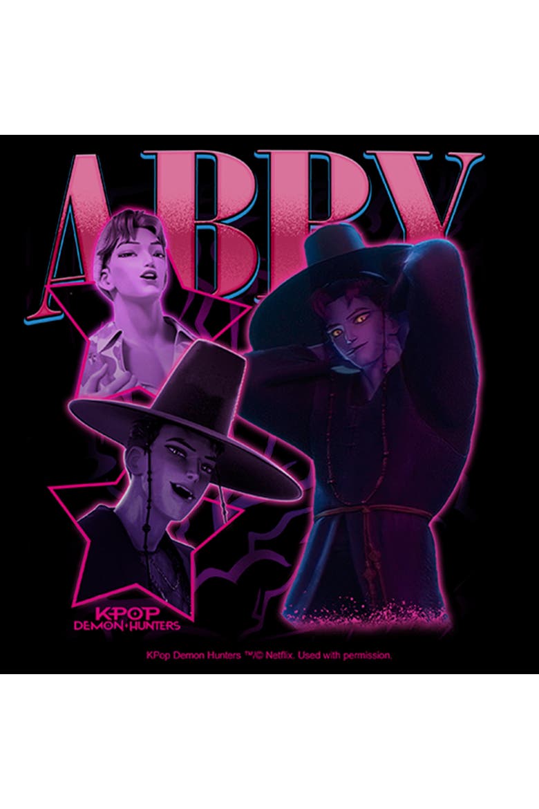 Girl's KPop Demon Hunters Idol Abby Collage  Graphic T-Shirt, Alternate, color, Black