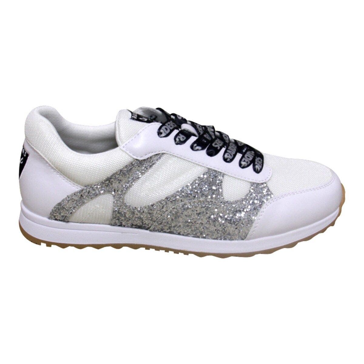 CUCE Women
s Cuce  White Las Vegas Raiders Glitter Sneakers, Alternate, color, White