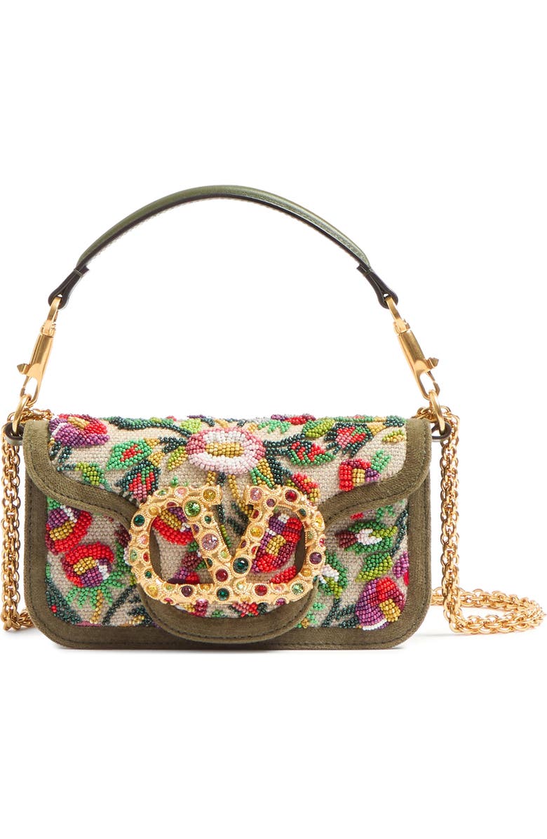 Valentino Garavani Small Locò VLOGO Crystal Embellished Shoulder Bag, Main, color, Multi