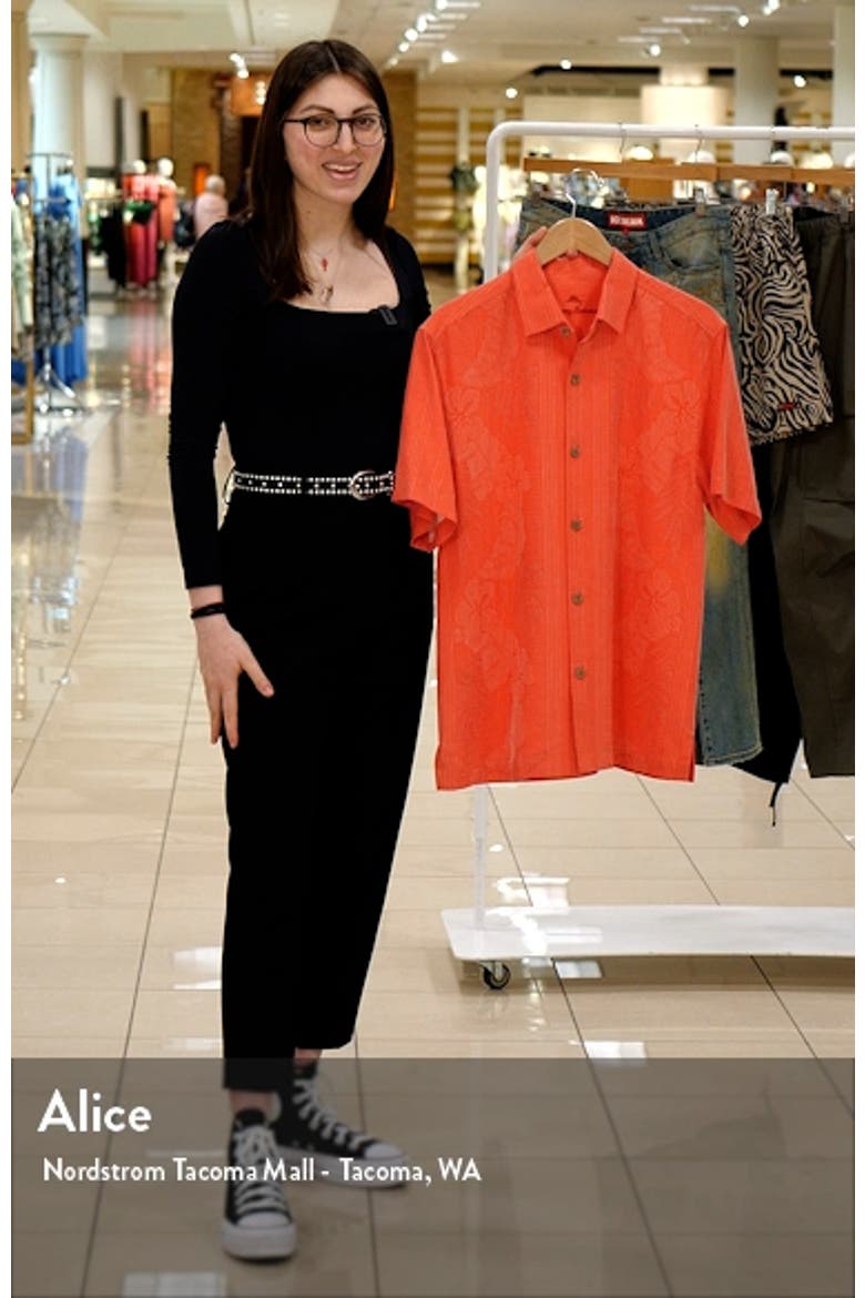 Bali Border Floral Jacquard Short Sleeve Silk Button-Up Shirt video