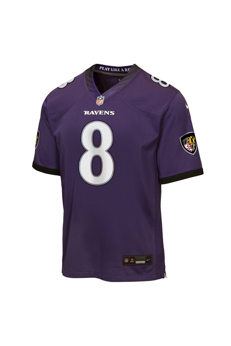 Youth Nike Lamar Jackson Purple Baltimore Ravens Team Game Jersey, Alternate, color, Purple