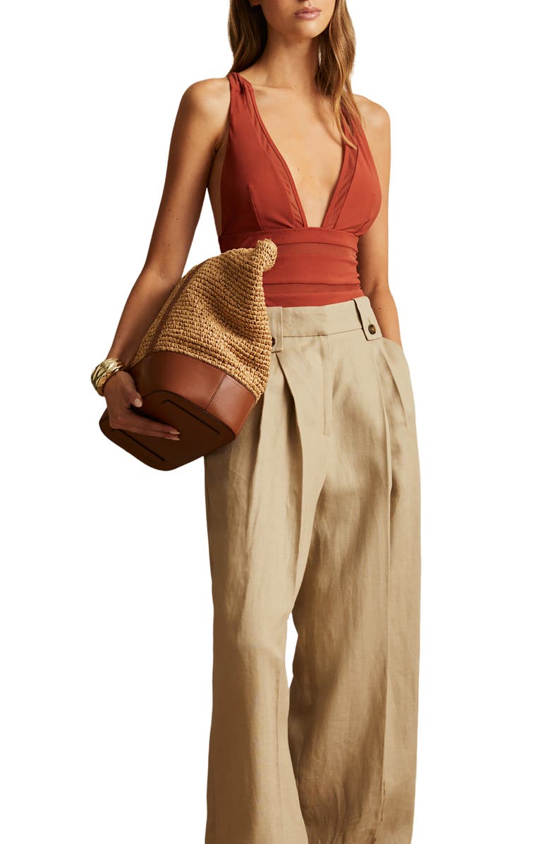 Reiss Harper Sheer Panel One-Piece Swimsuit, Alternate, color, 