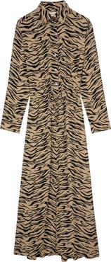 Zadig & Voltaire Radial Tiger Print Maxi Shirtdress