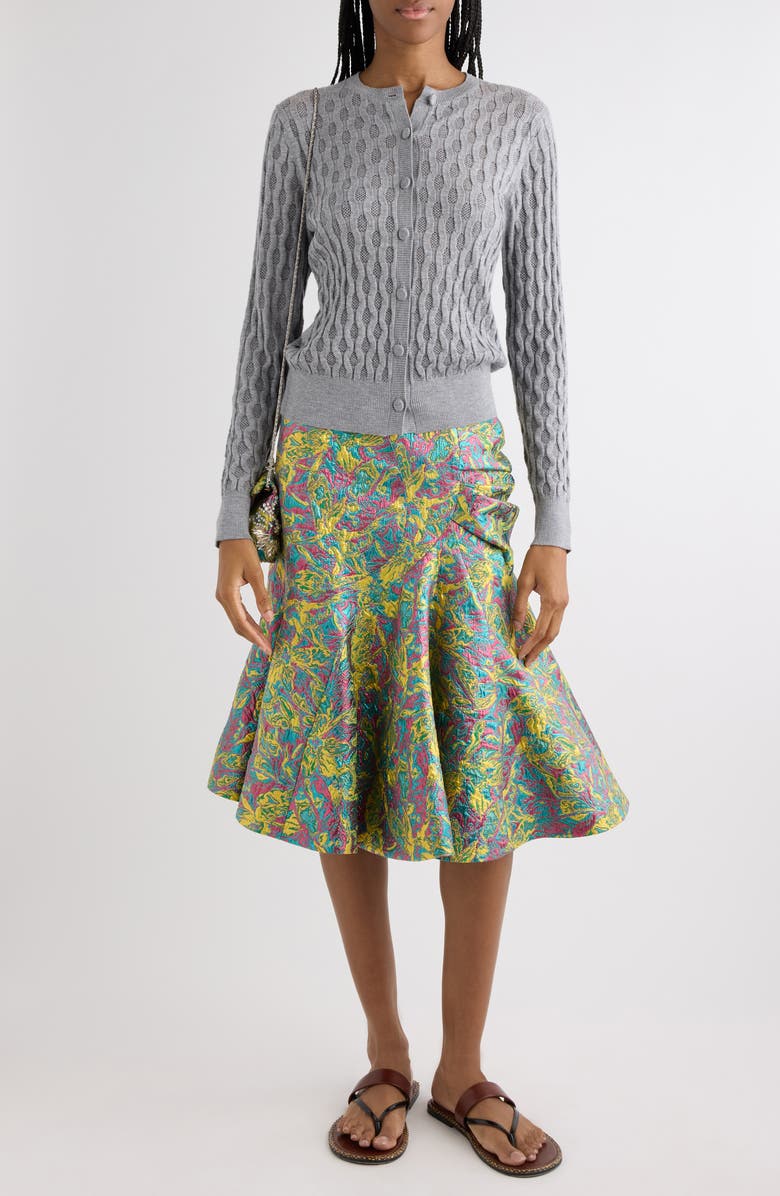 Dries Van Noten Tanguy Textured Merino Wool Cardigan, Alternate, color, Grey