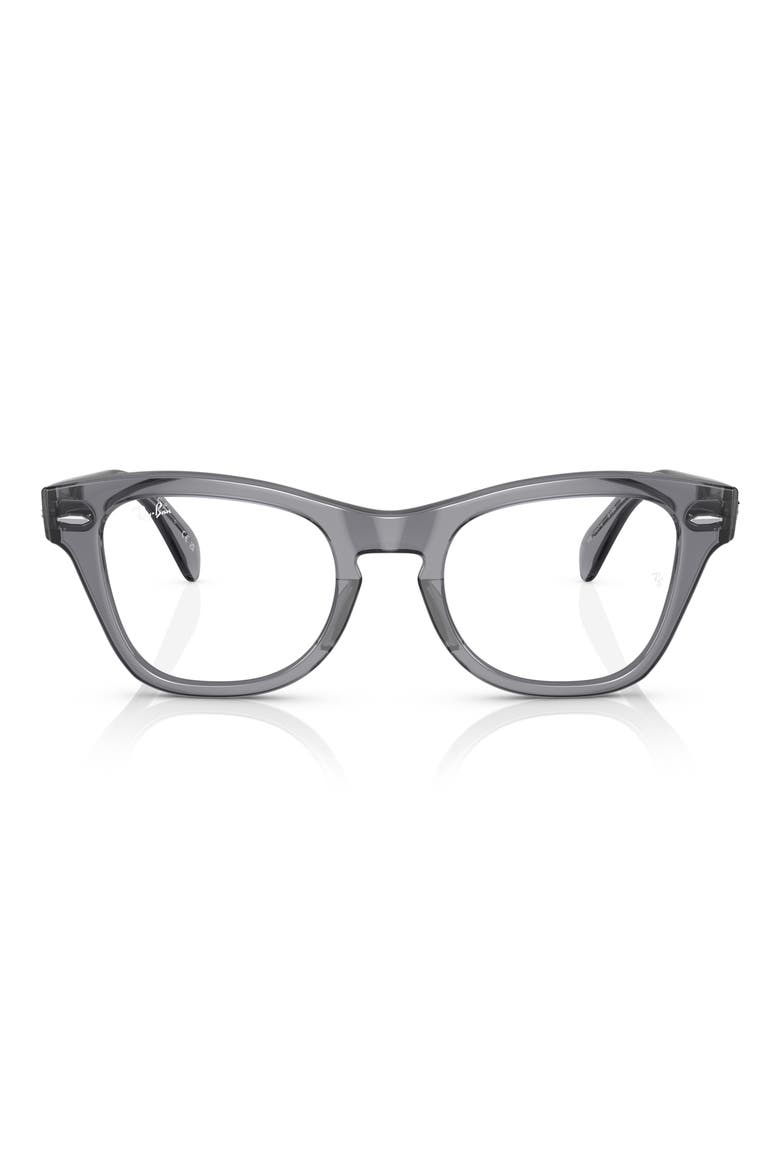 RX0707V 50mm Square Optical Glasses, Main, color, TRANSPARENT GREY