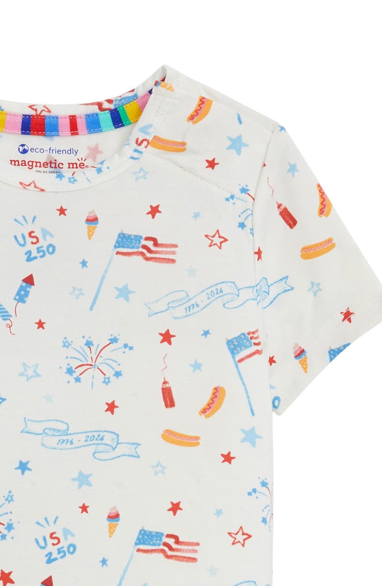 Magnetic Me Kids' USA 250 Magnetic Fitted Two-Piece Pajamas, Alternate, color, Usa25