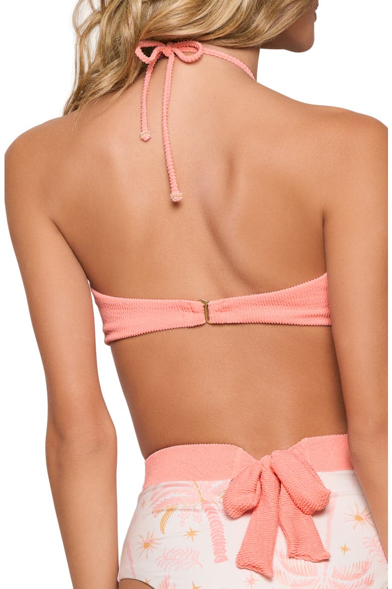 Halter Bikini Top, Alternate, color, PEACH PINK