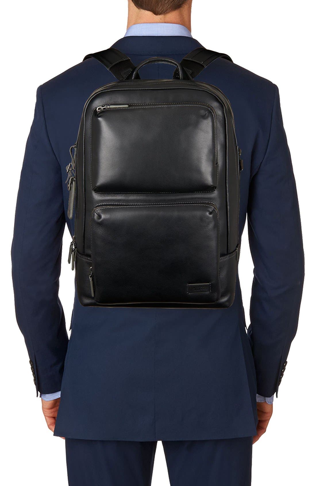TUMI 'Harrison - Bates' Leather Backpack, Alternate, color, 