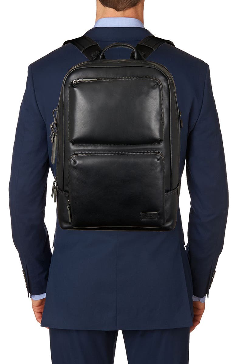 TUMI 'Harrison - Bates' Leather Backpack, Alternate, color,