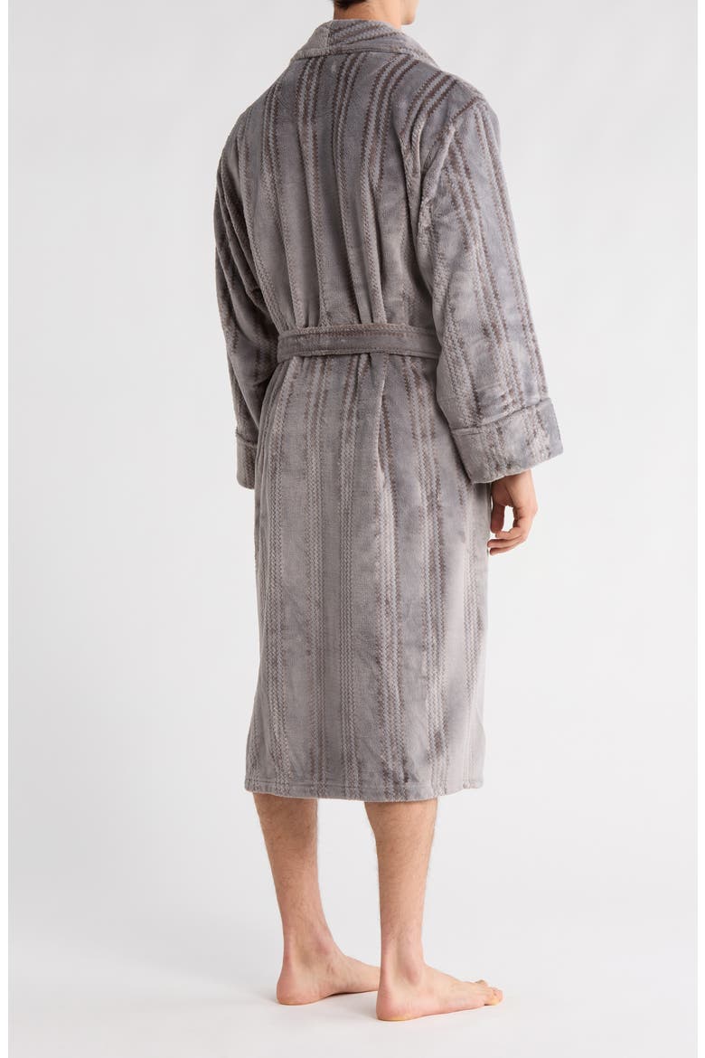 Chevron Plush Robe, Alternate, color, GREY
