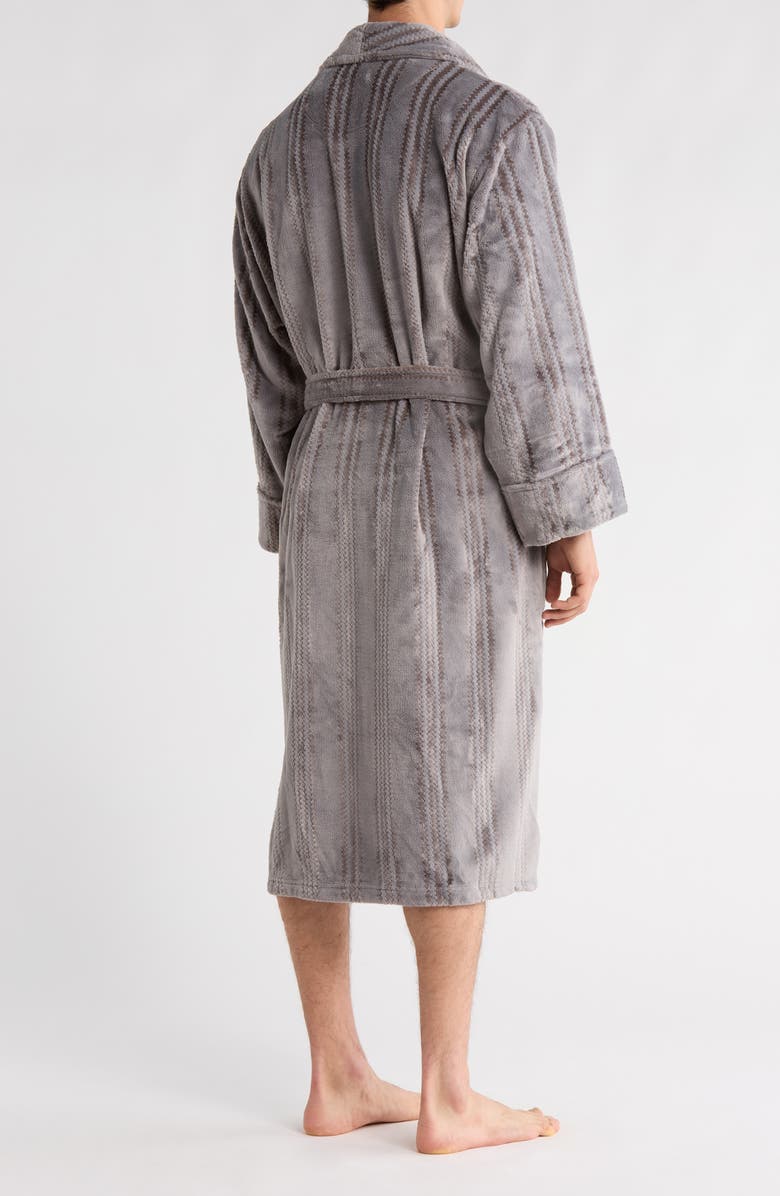 Daniel Buchler Chevron Plush Robe, Alternate, color, Grey