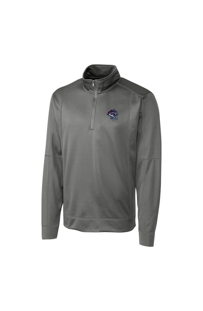 Cutter & Buck Men's Cutter & Buck  Gray Binghamton Rumble Ponies  Clique Helsa Performance Half-Zip Knit Pullover, Alternate, color, 