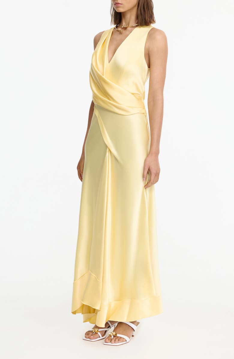 Acler Eastoncroft Satin Gown, Alternate, color, Lemon Sorbet