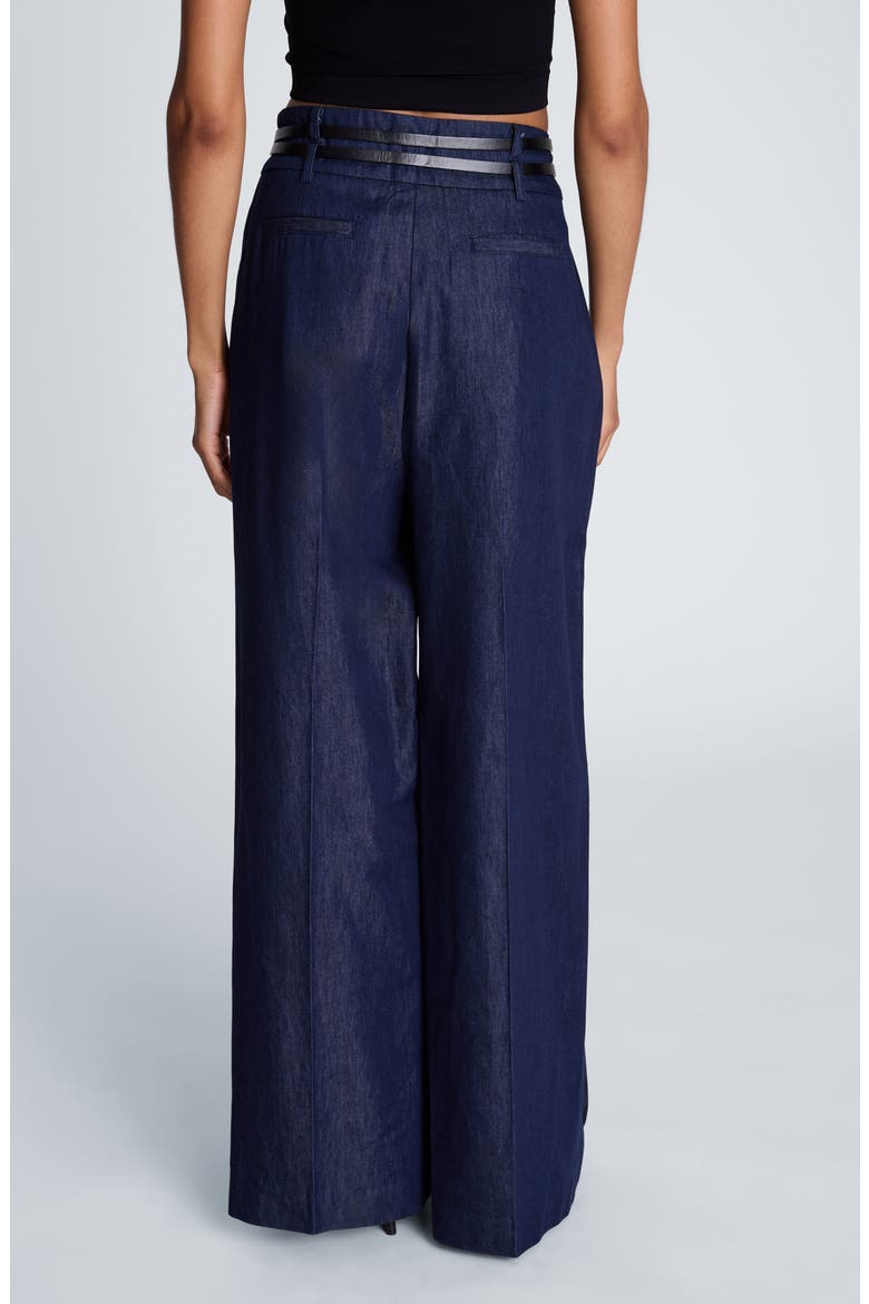 Pleated High Waist Wide Leg Jeans, Alternate, color, SEASIDE WASH
