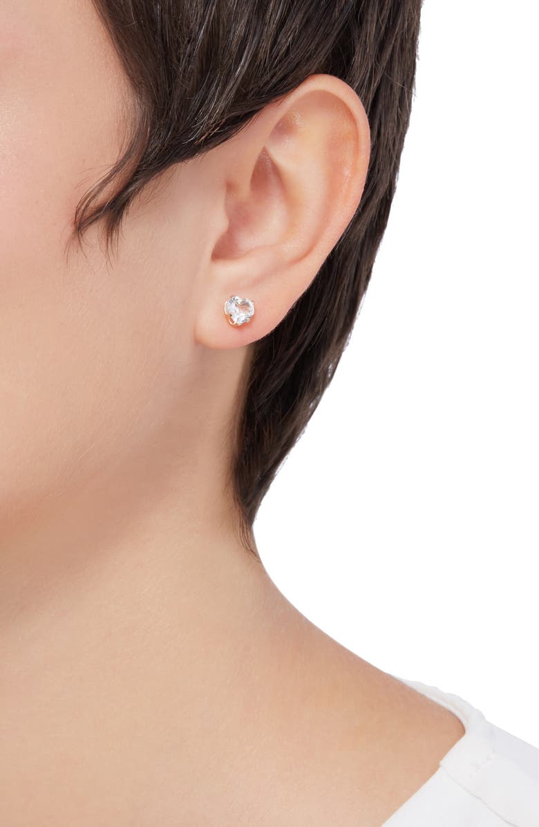 Frankie & Zoe White Topaz Heart Pendant Necklace & Stud Earrings, Alternate, color, Yellow Gold