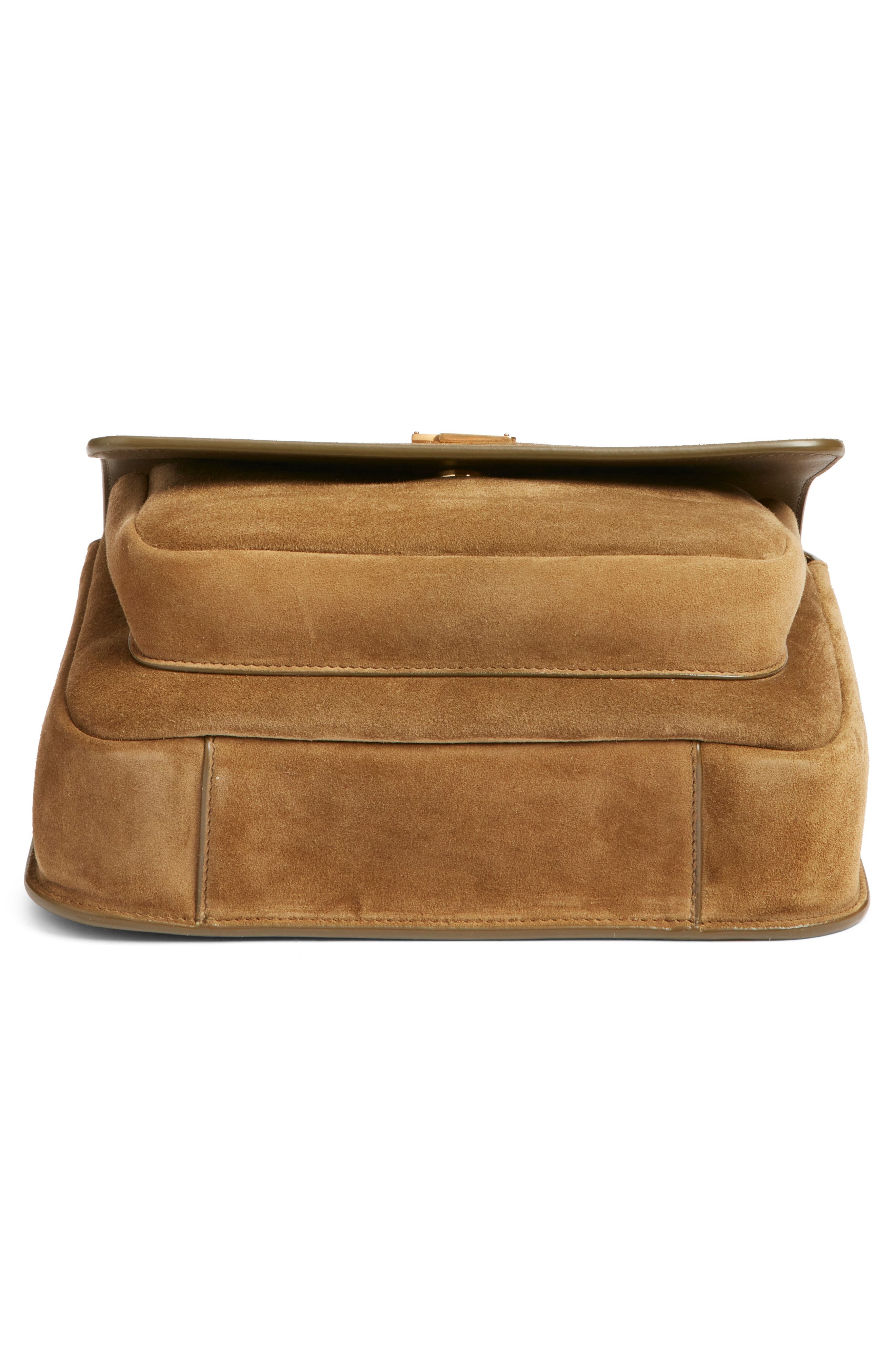 Saint Laurent Niki Suede Crossbody Bag, Alternate, color, Barley Green