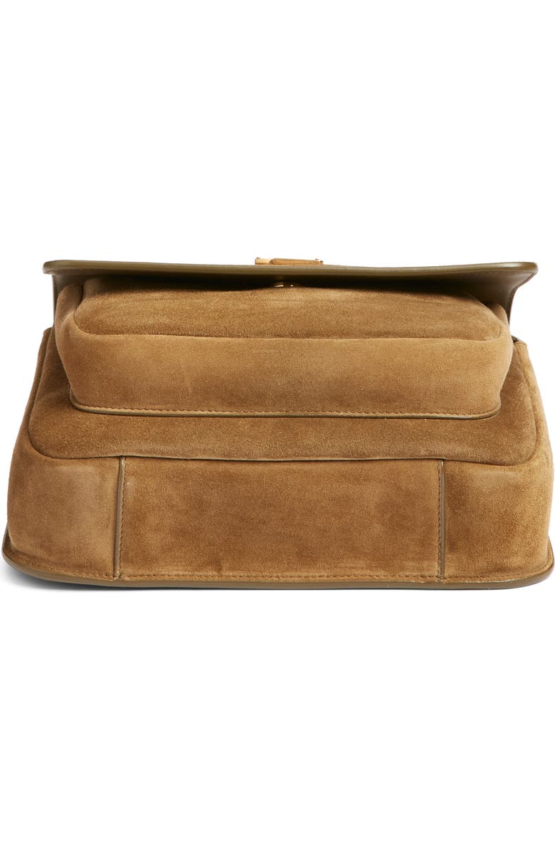 Saint Laurent Niki Suede Crossbody Bag, Alternate, color, Barley Green