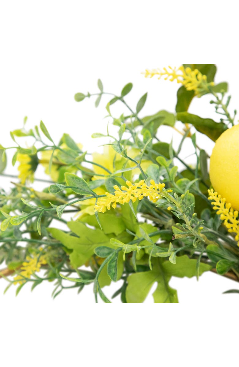 Northlight Lemon and Daisy Springtime Half Wreath - 22" - Yellow, Alternate, color, Yellow
