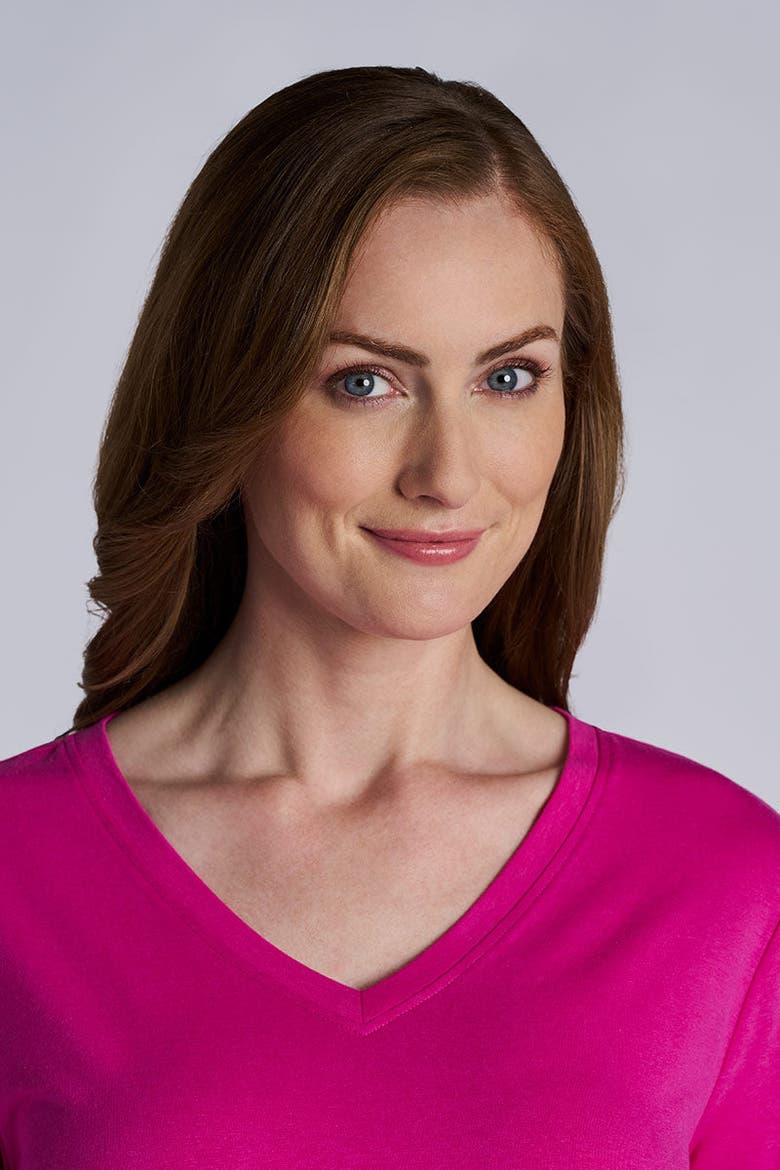 Women's Morada V-Neck Long Sleeve T-Shirt, UPF 50+ Sun Protection, Alternate, color, Fuchsia Pink