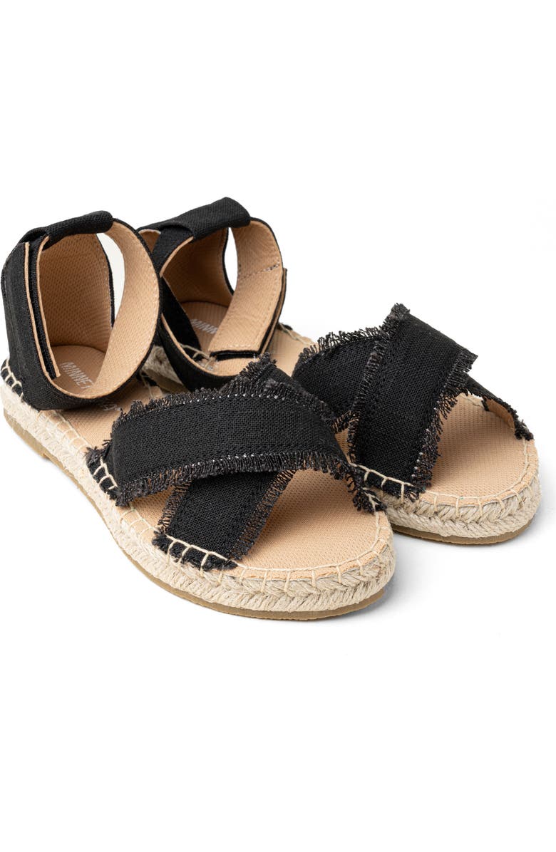 Minnetonka Pemma Ankle Strap Sandal, Alternate, color, Black Linen