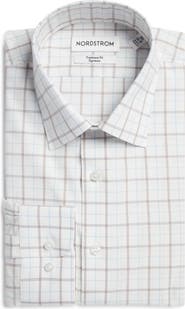 Nordstrom Traditional Fit Check Non-Iron Cotton Dress Shirt