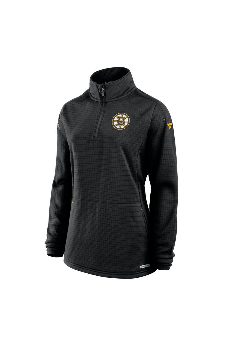 FANATICS Women's Fanatics Black Boston Bruins Authentic Pro Rink Lightweight Quarter-Zip Pullover Top, Alternate, color, Black