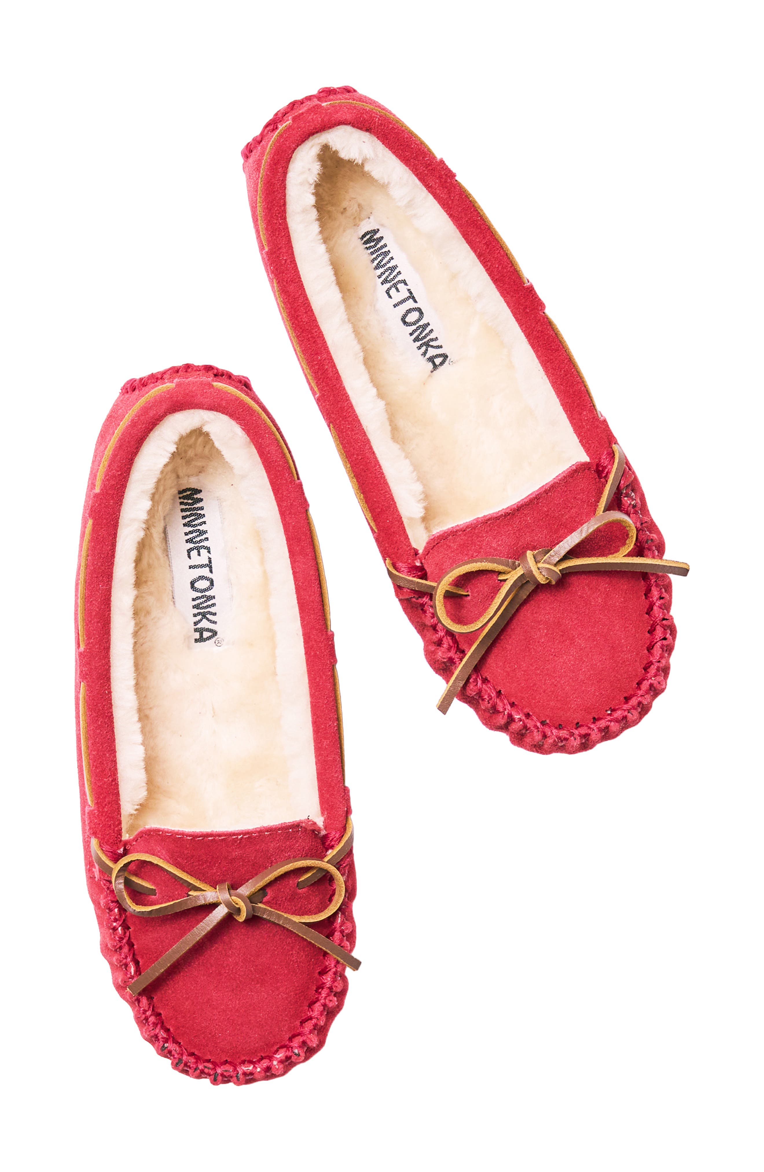 Minnetonka Cally Slipper, Alternate, color, Red