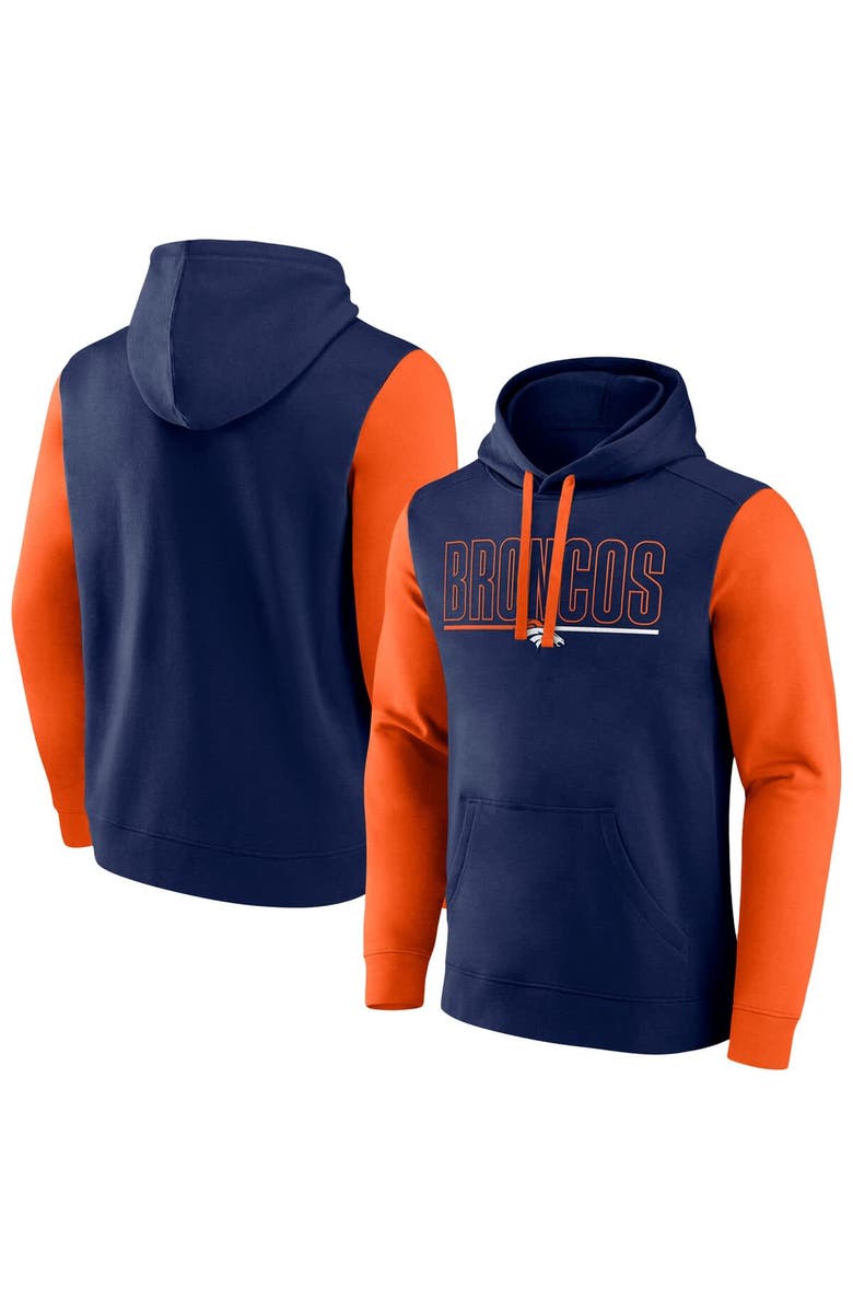 FANATICS Men's Fanatics Navy Denver Broncos Big & Tall Outline Pullover Hoodie, Main, color, 