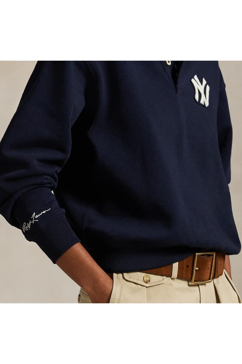 Navy Yankees  Fleece Polo, Alternate, color, Navy