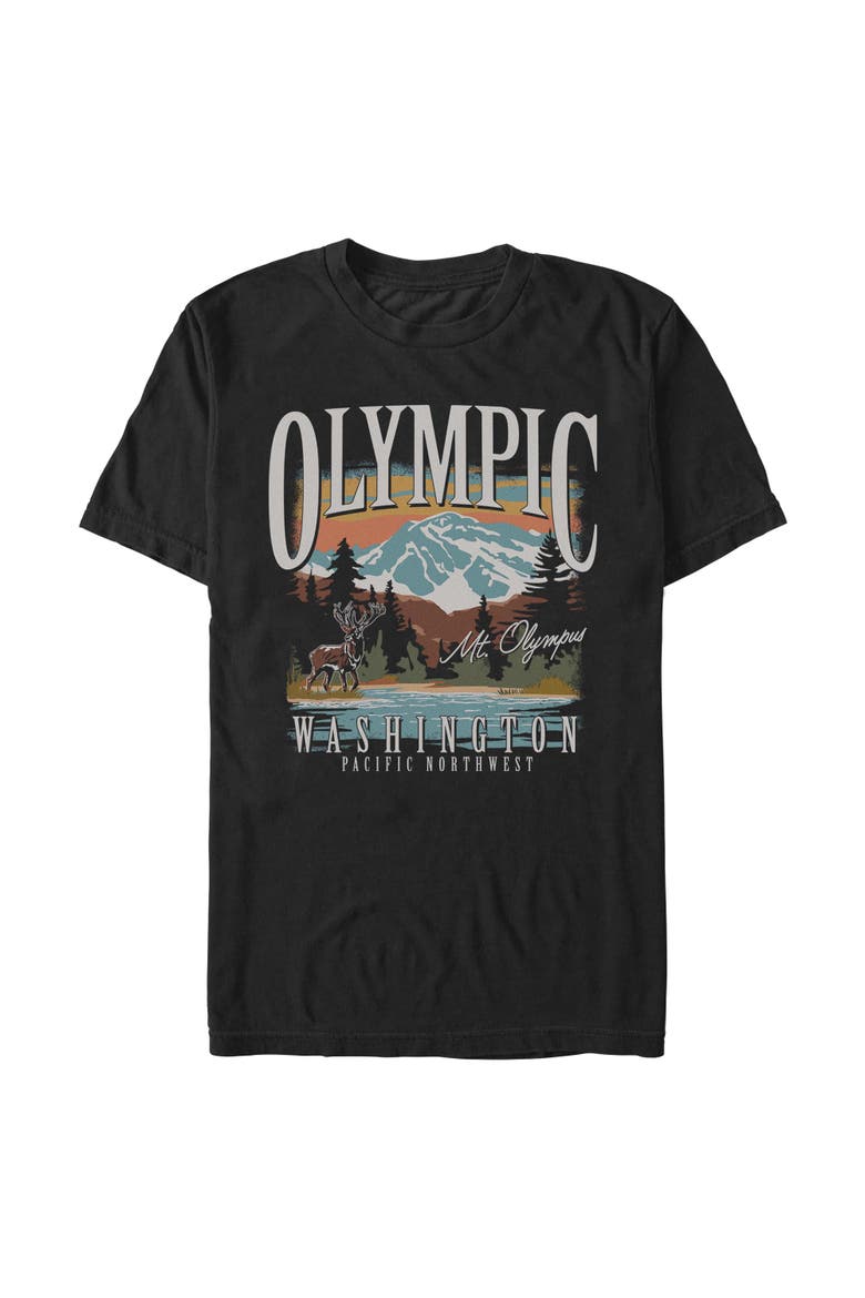 Men's Lost Gods Olympic Deer  Graphic T-Shirt, Main, color, Black
