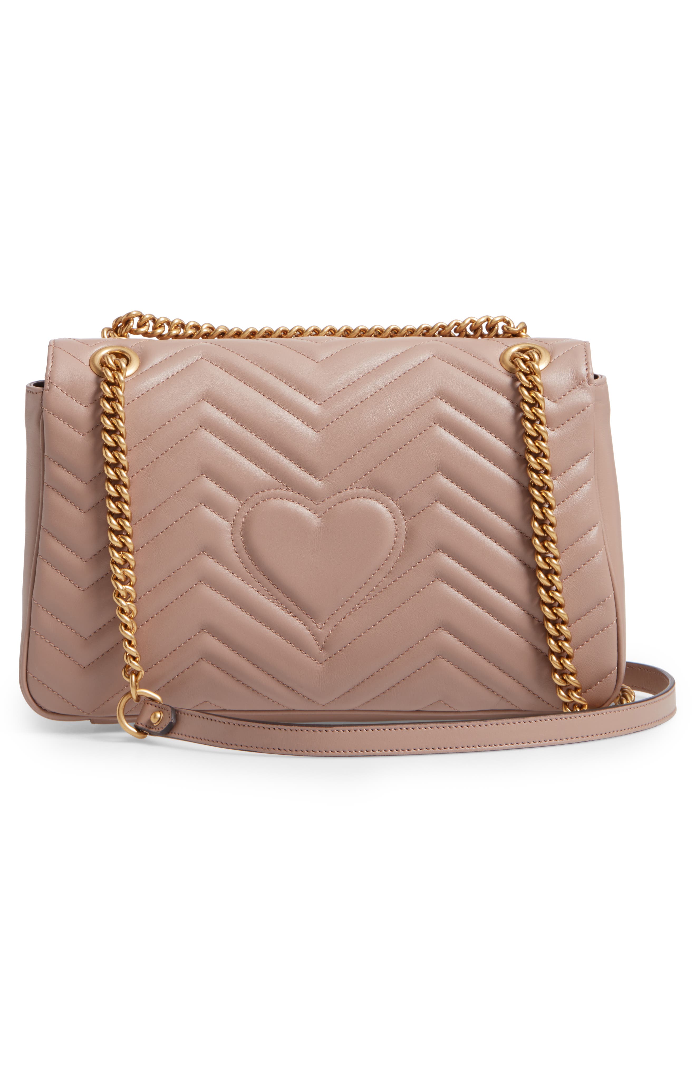 Medium GG Matelassé Leather Shoulder Bag, Alternate, color, PORCELAIN ROSE
