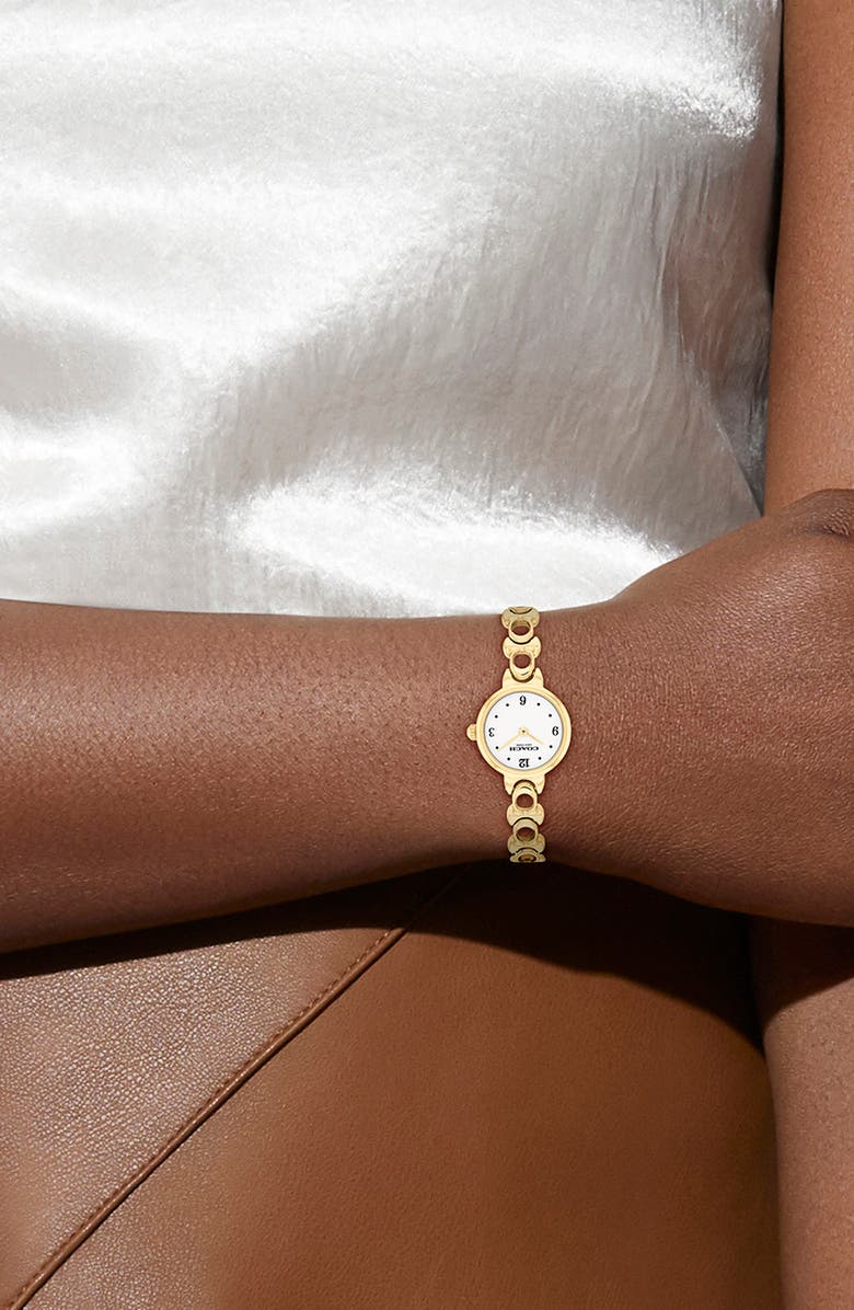 COACH Iris Bracelet Watch, 22.5mm, Alternate, color, White/ Gold